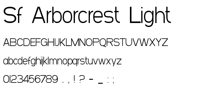 SF Arborcrest Light font